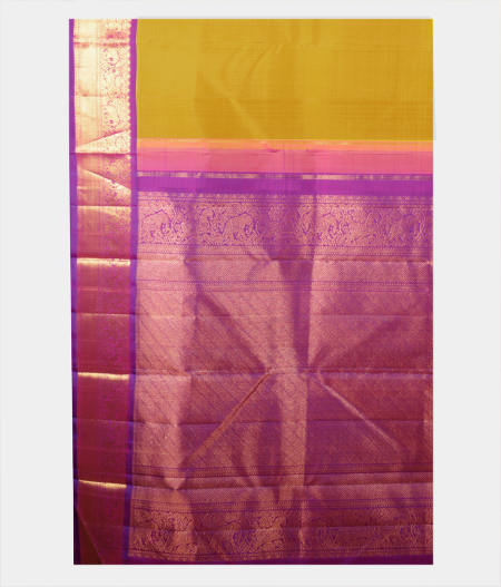 Yellowish Green Handwoven Kanjivaram Silk Saree T2194284