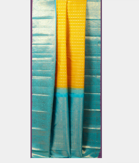 Yellow Handwoven Kanjivaram Silk Saree T1466632