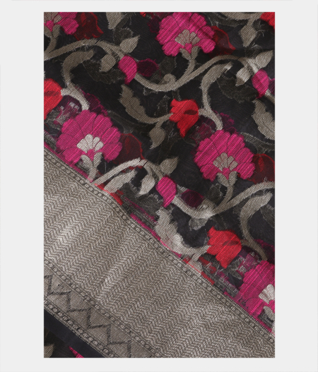 Black Woven Organza Saree T214234-image