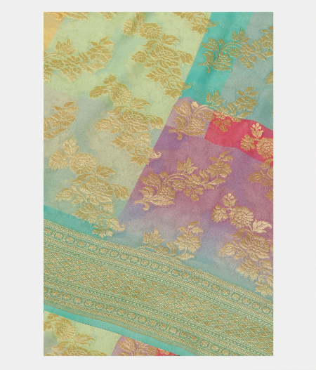 Multi Colour Georgette Silk Saree T204457-image