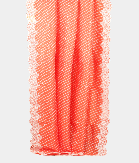 Orange Kora Organza Embroidery Saree T2138692