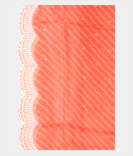 Orange Kora Organza Embroidery Saree T2138693