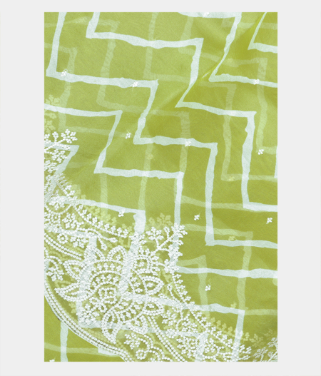 Green Kora Organza Embroidery Saree T220871-image