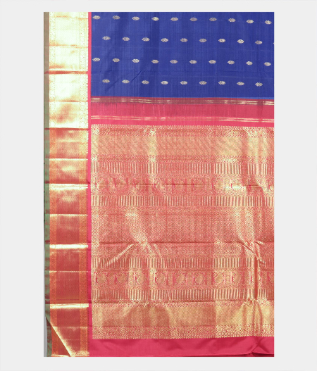 Blue Handwoven Kanjivaram Silk Saree T2060984
