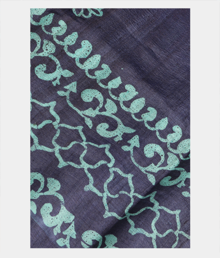 Blue Tussar Printed Saree T188760-image