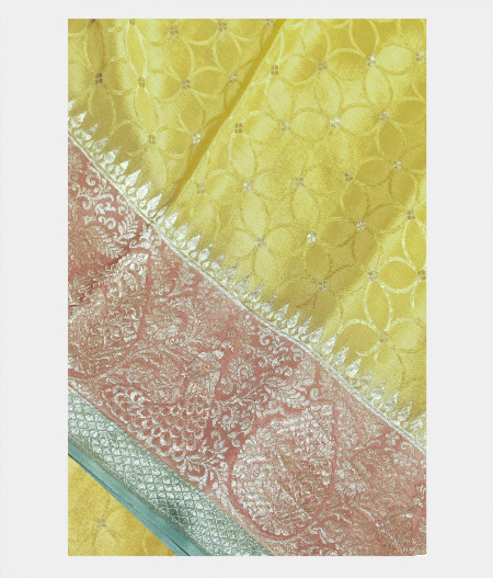 Yellow Crepe Silk Saree T220275-image