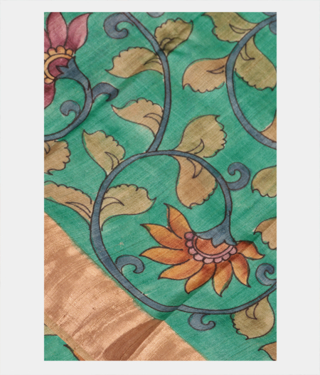Green Tussar Printed Saree T219879-image