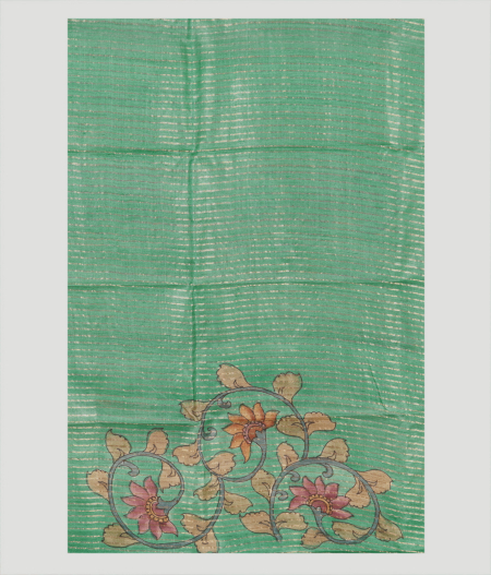 Green Tussar Printed Saree T2198793