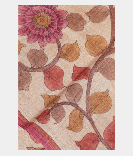 Beige Tussar Printed Saree T219782-image