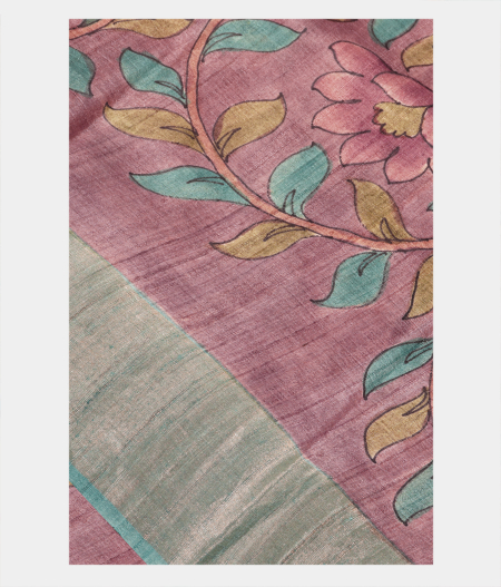 Lavender Tussar Printed Saree T219878-image