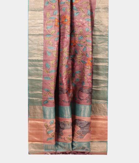 Lavender Tussar Printed Saree T2198782