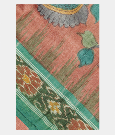 Dusty Pink Tussar Printed Saree T219757-image