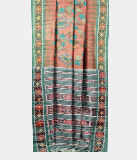 Dusty Pink Tussar Printed Saree T2197572