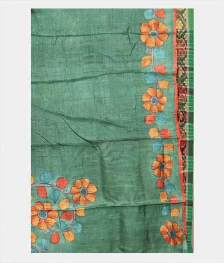 Rust Tussar Printed Saree T2197543