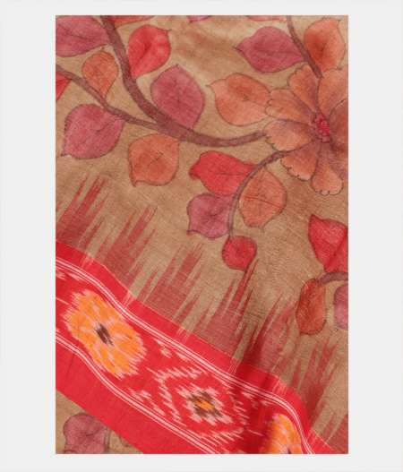 Beige Tussar Printed Saree T219760-image