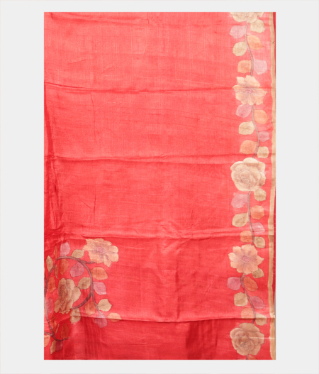 Beige Tussar Printed Saree T2197603