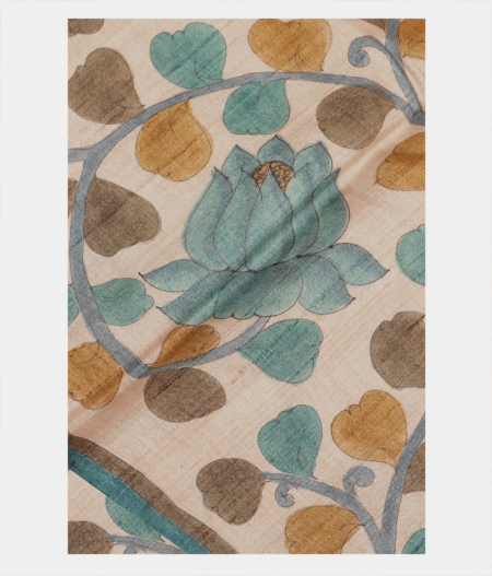 Beige Tussar Printed Saree T219774-image