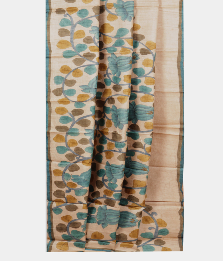 Beige Tussar Printed Saree T2197742