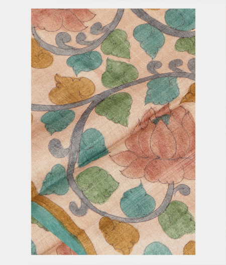 Beige Tussar Printed Saree T219777-image