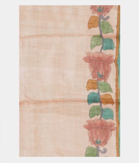 Beige Tussar Printed Saree T2197773