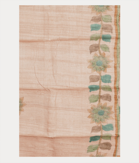 Beige Tussar Printed Saree T2197793