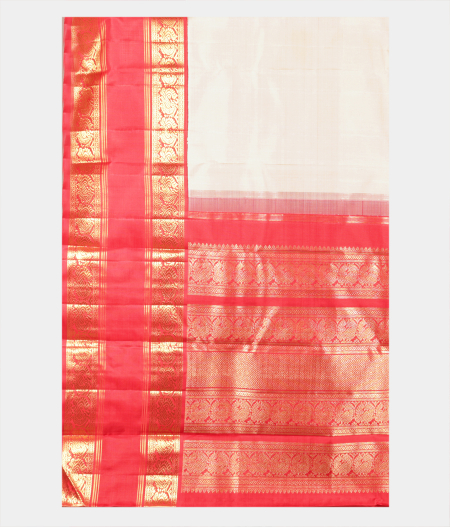 Off White Handwoven Kanjivaram Silk Saree T1864334
