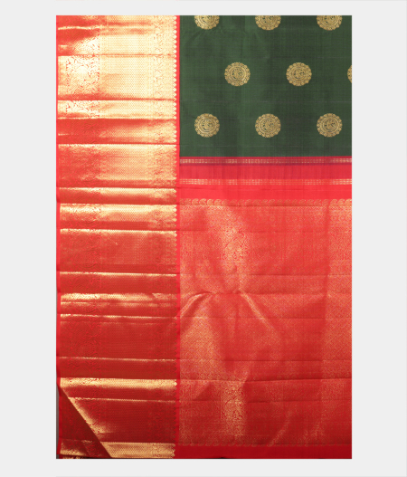 Green Handwoven Kanjivaram Silk Saree T2179764