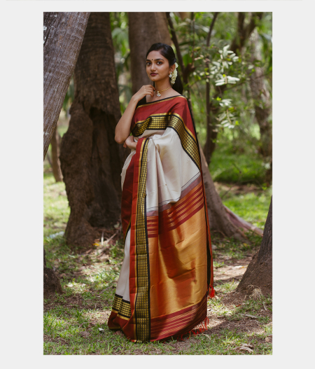 Beige Handwoven Kanjivaram Silk Saree T213292-image