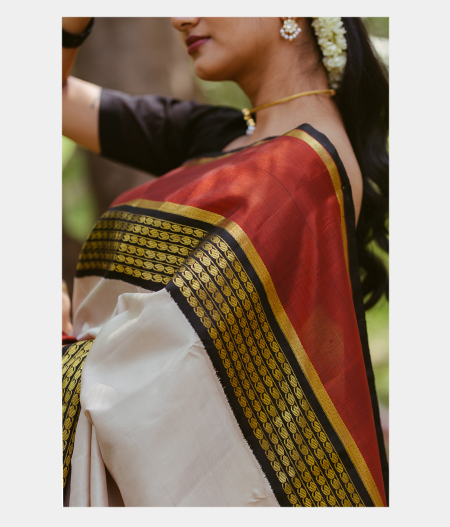 Beige Handwoven Kanjivaram Silk Saree T2132922