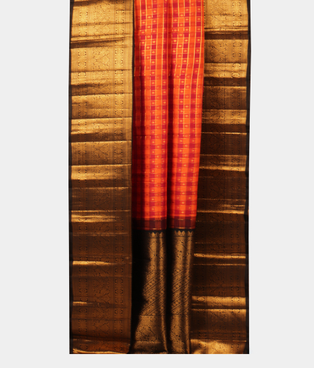 Orange and Maroon Handwoven Kanjivaram Silk Saree T2108802