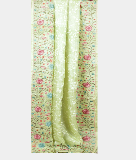 Light Green Silk Kota Embroidery T2209902