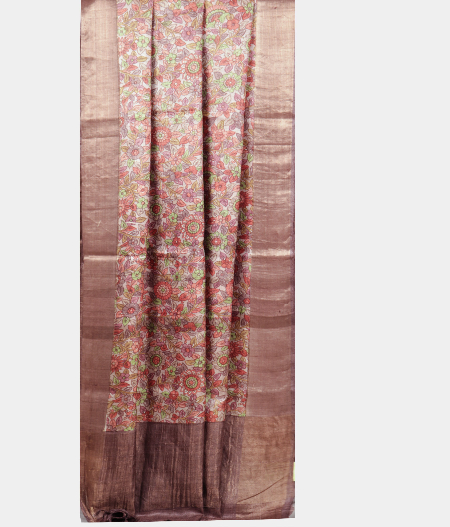 Dusty Pink  Tussar Printed Saree T2154862