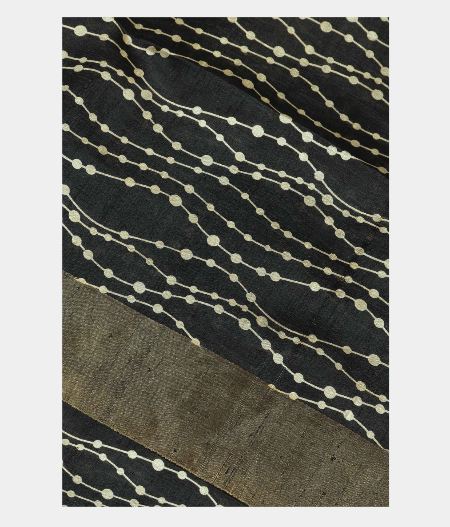 Black Tussar Printed Saree T214481-image