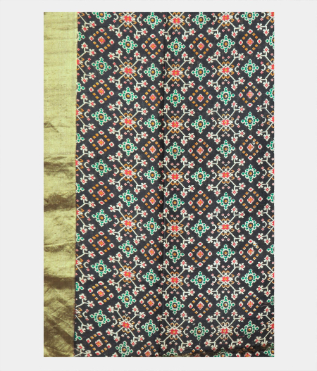 Black Tussar Printed Saree T2144813