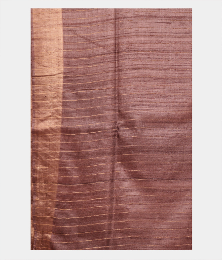 Brown Tussar Printed Saree T2191933