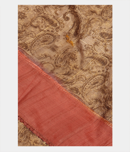 Beige Tussar Embroidery Saree T221931-image