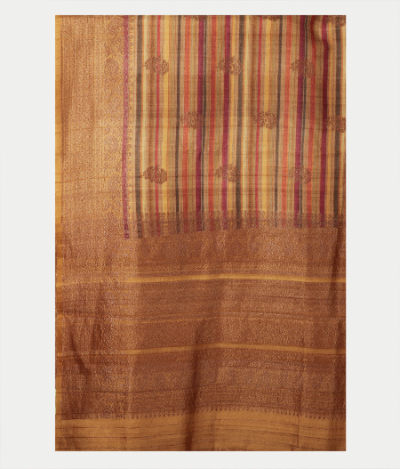 Yellow Tussar Printed Saree T2222934