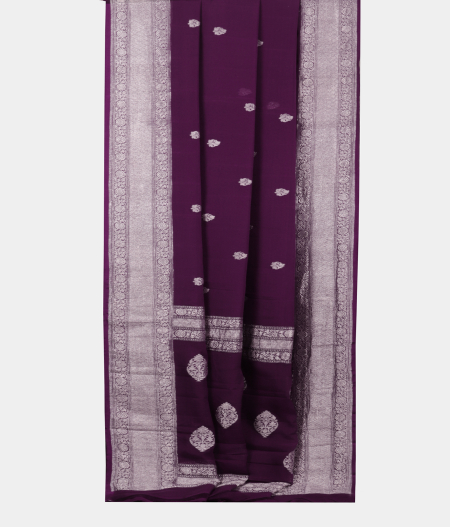 Purple Georgette Silk Saree T2224192