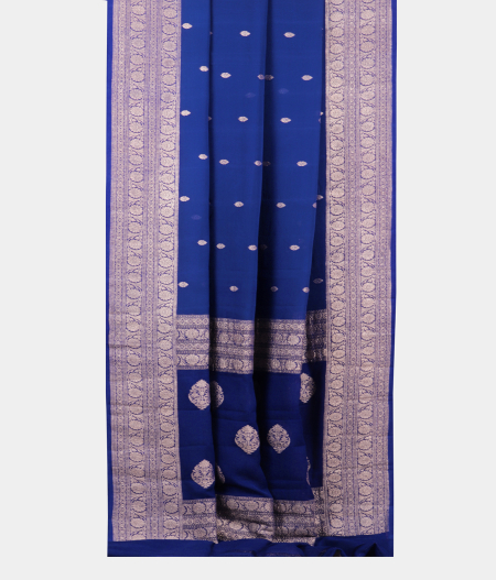 Blue Georgette Silk Saree T2224312