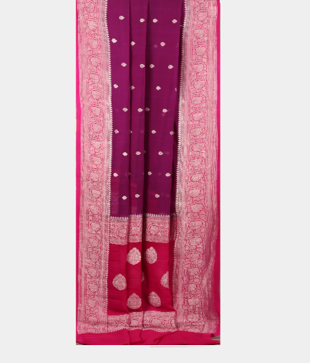 Purple Georgette Silk Saree T2224422