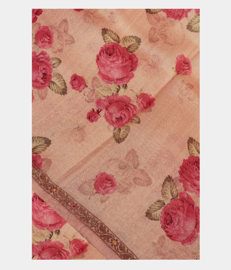 Light Pink Tussar Printed Saree T219725-image