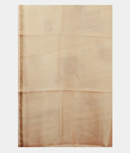 Light Peach Tussar Printed Saree T2197183