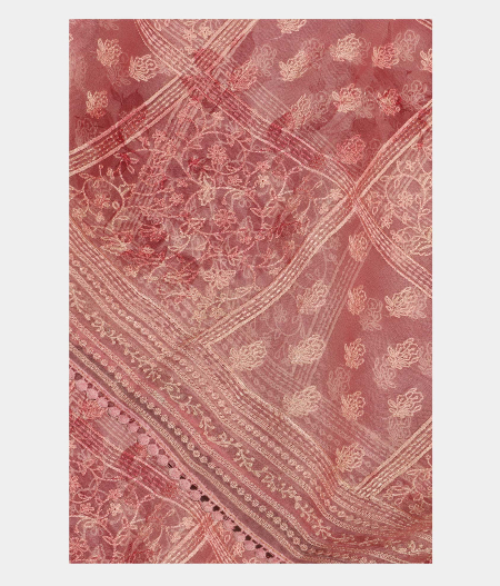 Pink Kora Organza Embroidery Saree T221937-image