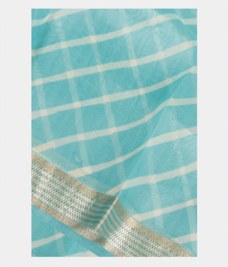 Blue Kora Organza Printed Saree T174186-image