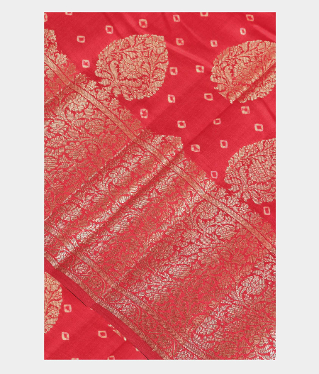 Red Chaniya Silk Saree T219966-image