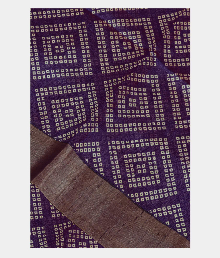 Purple Printed Raw Silk Saree T214495-image