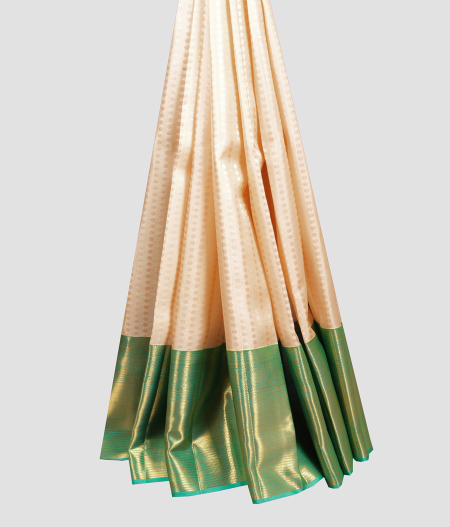 Beige Handwoven Kanjivaram Silk Pavadai T2215302
