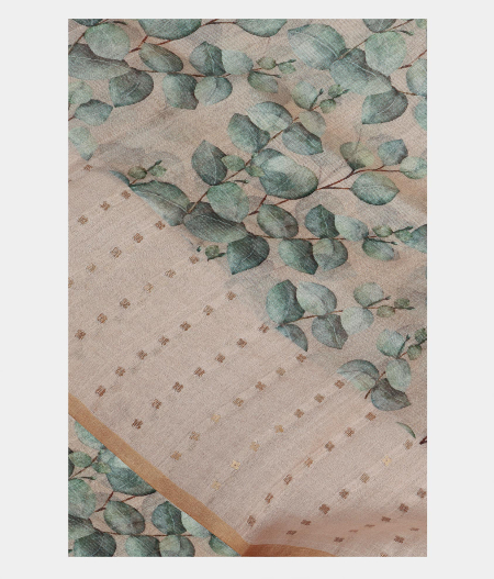 Peach Kora Organza Printed Saree T221839-image
