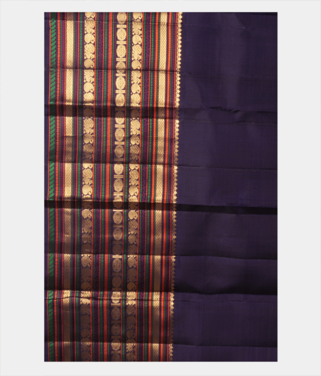 Bluish Grey Handwoven Kanjivaram Silk Saree T2181473