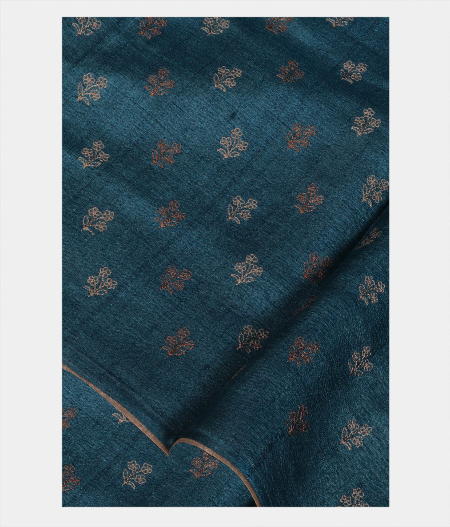 Blue Tussar Embroidery Saree T221700-image